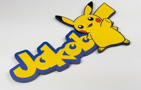 Porte-nom Pikachu, Pokémon, super idées cadeaux, cadeau d'anniversaire,  cadeau pour les enfants ou pour les fans de Pokémon, chambre d'enfant.  enfants -  France