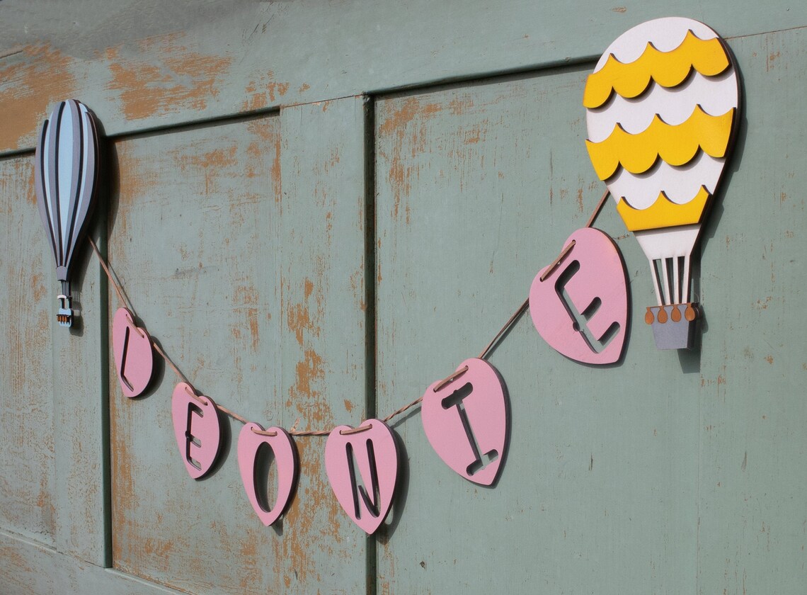 Personalized Name Tag With Hot Air Balloons Great Gift Ideas Etsy