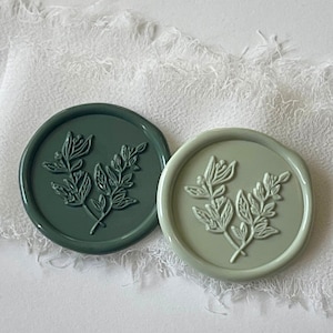 Eucalyptus Branch Wax Seal,  Botanical Wax Seal Sticker, Premade Wax Seal, Sage Wax Seal, Eucalyptus Leaf Wax Seal, Adhesive Wax Seal