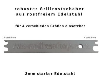 Grillrostschaber Edelstahl Grillbesteck zum Reinigen 4 Größen robuster Schaber Grillrostreiniger Abkratzen von Rückständen