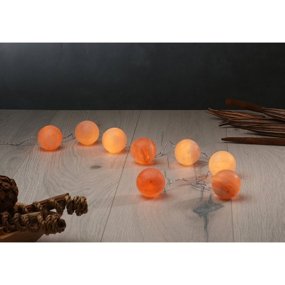 Kristalle Salz SALZKRISTALL Ambiente 8 Deko LED Lichterkette Himalaya Meditation Kinderzimmer Lampe