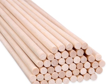 9mm Birch x 30cm Wooden Dowling Rods (5/10/20 Pieces) Craft Sticks Rods Dowels DIY