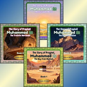 Prophet Muhammad Story: Islamic Children's Book Full Series 1, Book 1, 2, 3 & 4 Bundle- Muslim Bedtime Story (PDF Download)