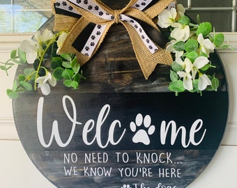 welcome wood sign