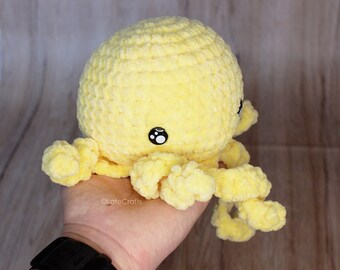 Octopus amigurumi, big yellow sea animal plushie