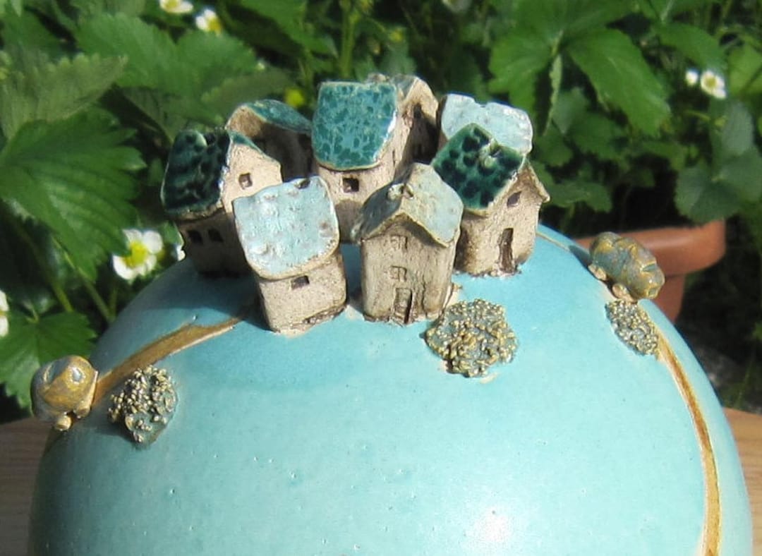 Ceramic Garden Ball journey to the Mountain Etsy
