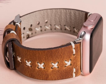 Correa de piel para Apple Watch de 42 mm, 46 mm, 38 mm y 40 mm. Correa para Apple Watch de 41 mm, 44 mm, 45 mm y 49 mm. Regalo ideal para hombre y mujer.