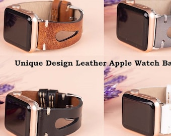 Correa de piel para Apple Watch de 38 mm, 40 mm, 41 mm, 42 mm, 44 mm, 45 mm, 46 mm y 49 mm. Correa unisex para iWatch Series 11, 10, 9, 8, 7, Ultra y SE 3/2/1. Ideal como regalo de Navidad.