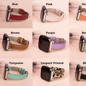 Leather Fitbit Versa 4 3 2 1 SENSE Lite Inspire & Apple Watch Band 38mm 40mm 41mm 42mm 44mm 45mm women Apple watch 9 Apple Watch Ultra 2