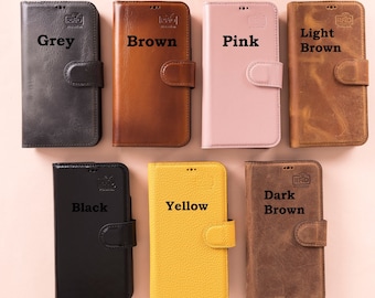 Leather iPhone 13 Series Magnetic Detachable Wallet Case with Card Slots, Personalized iPhone 13 Mini / iPhone 13 & Pro / Pro Max Phone Case