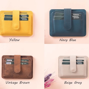 Porta carte personalizzato sottile in pelle, miglior portafoglio per carte di credito minimalista, porta biglietti da visita, portafoglio con slot ID minimo fino a 8 slot per carte