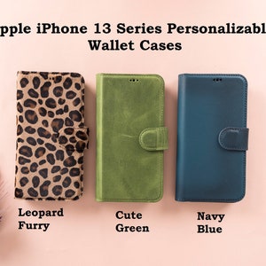 Étui portefeuille amovible magnétique en cuir pour iPhone 13 avec fentes pour cartes, coque de téléphone personnalisée pour iPhone 13 Mini / iPhone 13 et Pro / Pro Max
