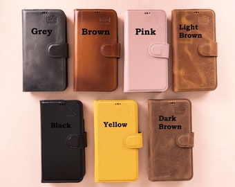 Leather iPhone 13 Series Magnetic Detachable Wallet Case with Card Slots, Personalized iPhone 13 Mini / iPhone 13 & Pro / Pro Max Phone Case