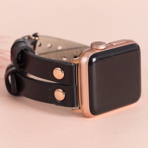 Leather Apple Watch Band 38mm 40mm 41mm 42mm 44mm 45mm 46mm 49mm women Slim iWatch Strap Bracelet Series 10 9 8 7 6 5 4 Ultra SE Apple Watch