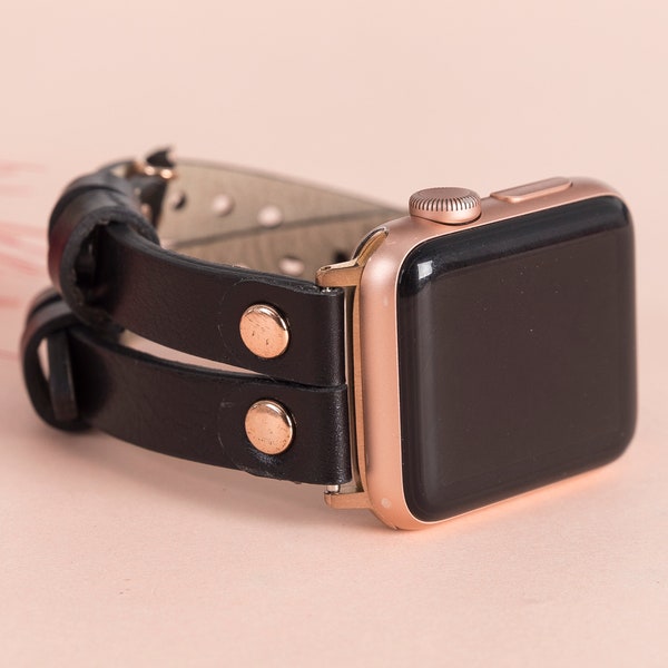 Apple Watch Lederarmband 38 mm 40 mm 41 mm 42mm 44mm 45 mm Damen Slim iWatch Armband Serie 8 7 6 5 4 3 2 1 SE Einzigartiges Apple Watch Band