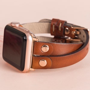 Leather Apple Watch Band 38mm 40mm 41mm 42mm 44mm 45mm 46mm 49mm Women iWatch Strap Series 11 10 9 8 7 6 Ultra 3/2/1 SE 3/2/1 Christmas Gift