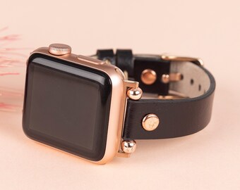 Leren Apple Watch-band 38 mm 40 mm 41 mm 42 mm 44 mm 45 mm 46 mm 49 mm Beady iWatch-band armband serie 11 10 9 8 7 6 5 4 Ultra/SE 3-2-1 band