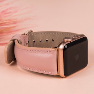 Pink Leather Apple Watch Band 38mm 40mm 41mm 42mm 44mm 45mm 46mm 49mm For women iWatch Strap 11 10 9 8 7 6 Ultra & SE 3/2/1 Christmas Gift