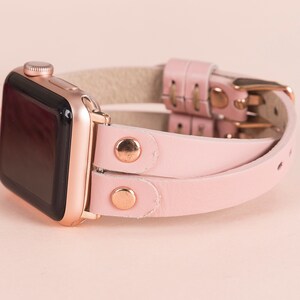 Leather Apple Watch Band 38mm 40mm 41mm 42mm 44mm 45mm 46mm 49mm women Slim iWatch Strap Bracelet Series 10 9 8 7 6 5 4 Ultra SE Fitbit Band