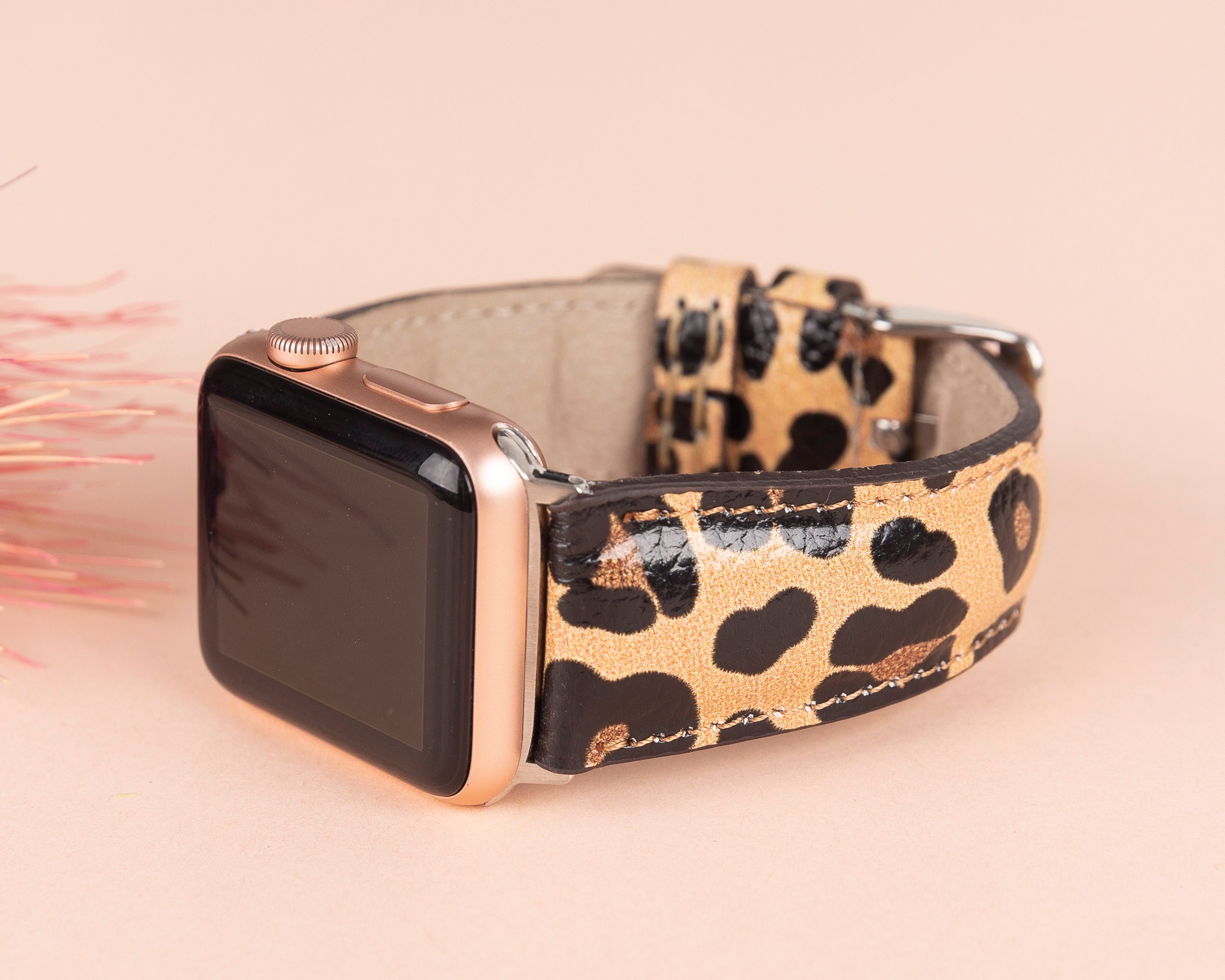 Printed Leopard Leather Watch Band - Fits 38mm to 49mm  display picture 2