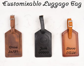 Genuine Leather Personalized Custom Luggage Tags Apple Airtag Case Travel Accessories Suitcase Tag Travel Business Bag Tags Leather Luggage