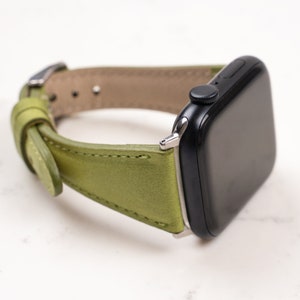 Green Leather Apple Watch Band 38mm 40mm 41mm 42mm 44mm 45mm 46mm 49mm iWatch Strap Armband  10 9 8 7 6 5 4 Ultra SE Fitbit Versa SENSE Band