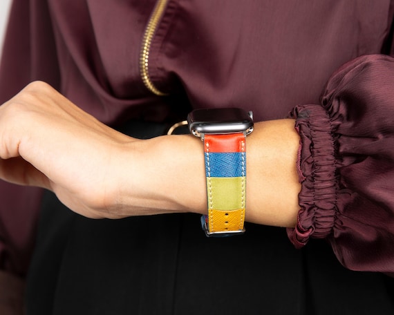 New Apple Watch hand strap 38-49mm 38-49MM Rainbow Metal Milanese Magnetic Band Strap For Apple  main image 3