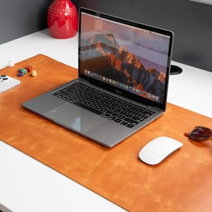Leather Desk Mat Large Desk Pad Personalized Desk Blotter Custom Size ...