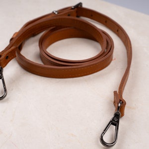 Brown Personalized Leather Bag Strap High Quality Wide Leather Crossbody Strap Leather Strap Attachment Custom Bag Accessory Gift For Him