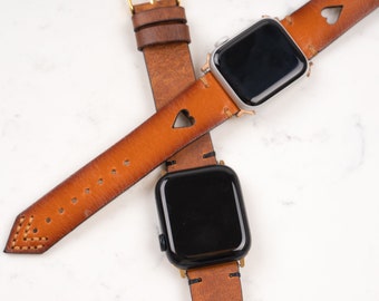 Läderarmband för Apple Watch 38 40 41 42 44 45 46 49 mm Dam iWatch-armband 11 10 9 8 7 6 5 SE/Ultra 3-2-1 Julklapp i koläder till henne
