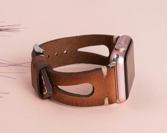 Brown Leather Apple Watch Band 38mm 40mm 41mm 42mm 44mm 45mm 46mm 49mm iWatch Strap Bracelet Series 12 11 10 9 8 7 6 5 Ultra for Women & Men
