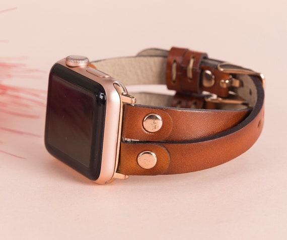 Leather Apple Watch 4 Band 44mm Women