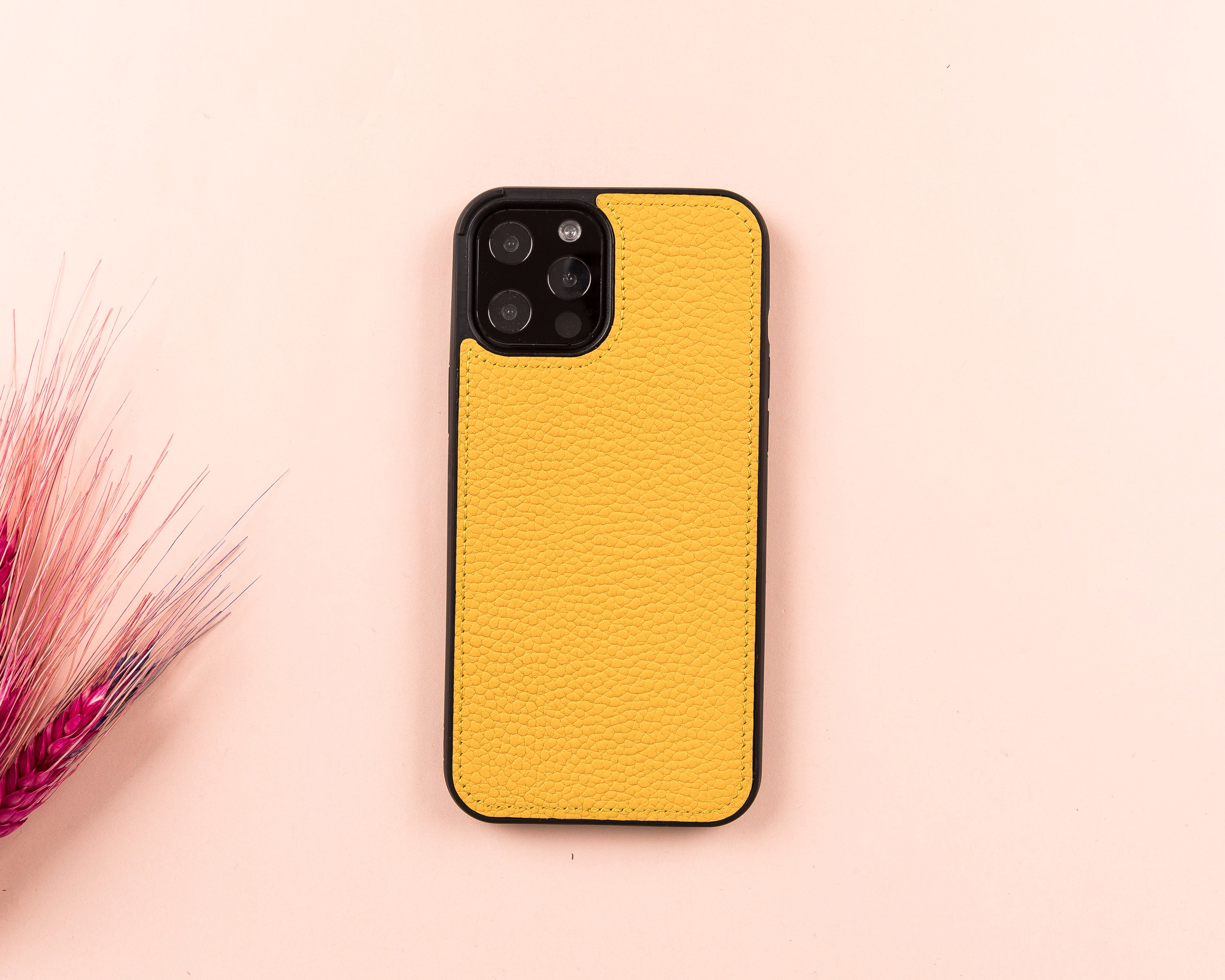 Yellow Leather iPhone 11 Series Magnetic Detachable Wallet