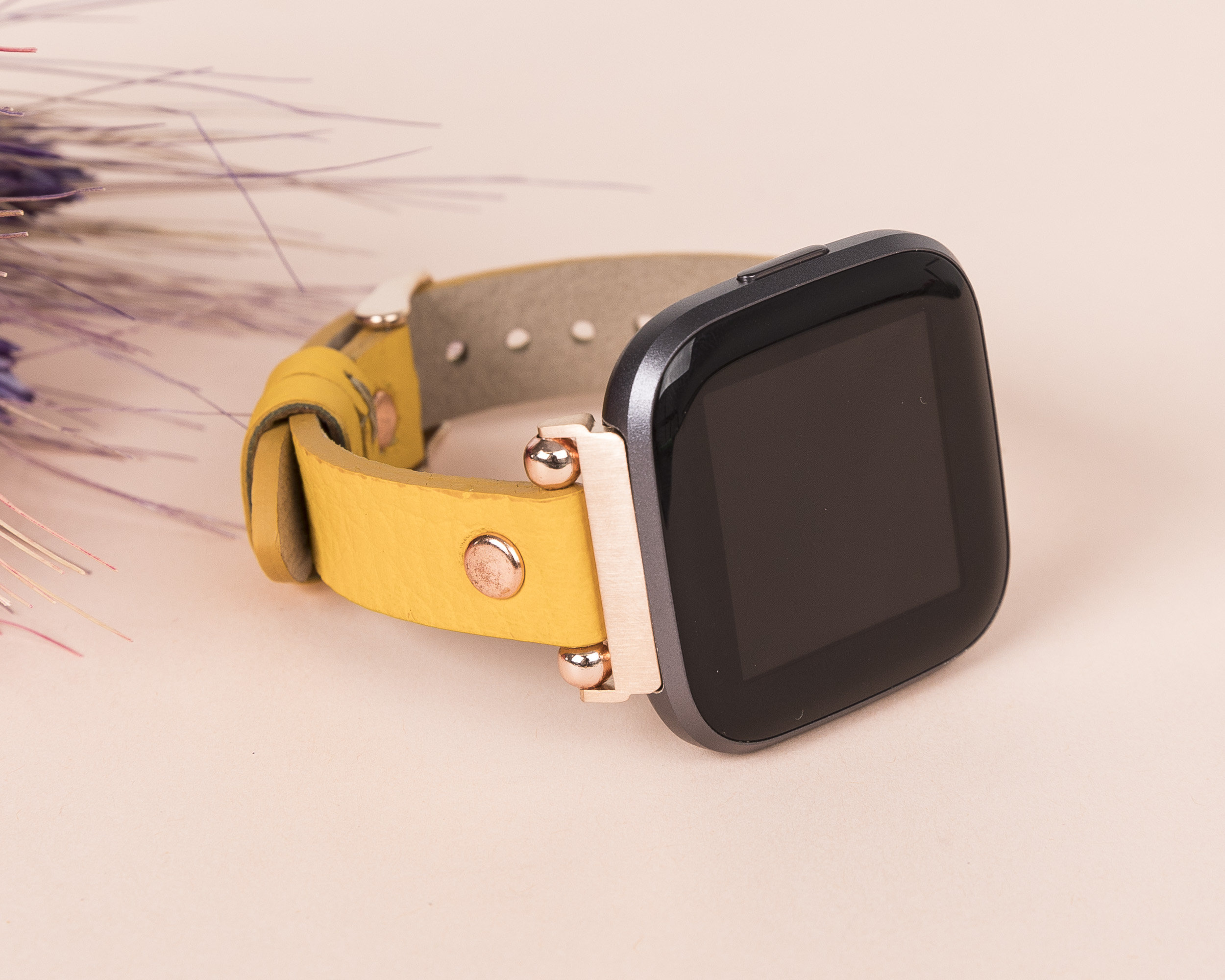 Yellow Leather Fitbit Versa 3 2 1 & Versa Lite Watch Band Etsy