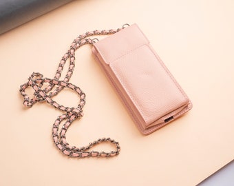 Sac à bandoulière en cuir véritable pour téléphone, sac à main pour téléphone portable à personnaliser, portefeuille avec porte-cartes pour iPhone, meilleure pochette pour téléphone en cuir à bandoulière