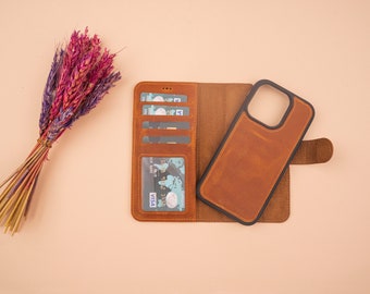 For IPhone 15 Case 6.1-Inch, Embossed Premium PU Leather Folio Flip Notebook Wallet Cover Compatible With IPhone 15 Phone Case [Magnet Closure][Kickstand][Card Slots], Blue Flower