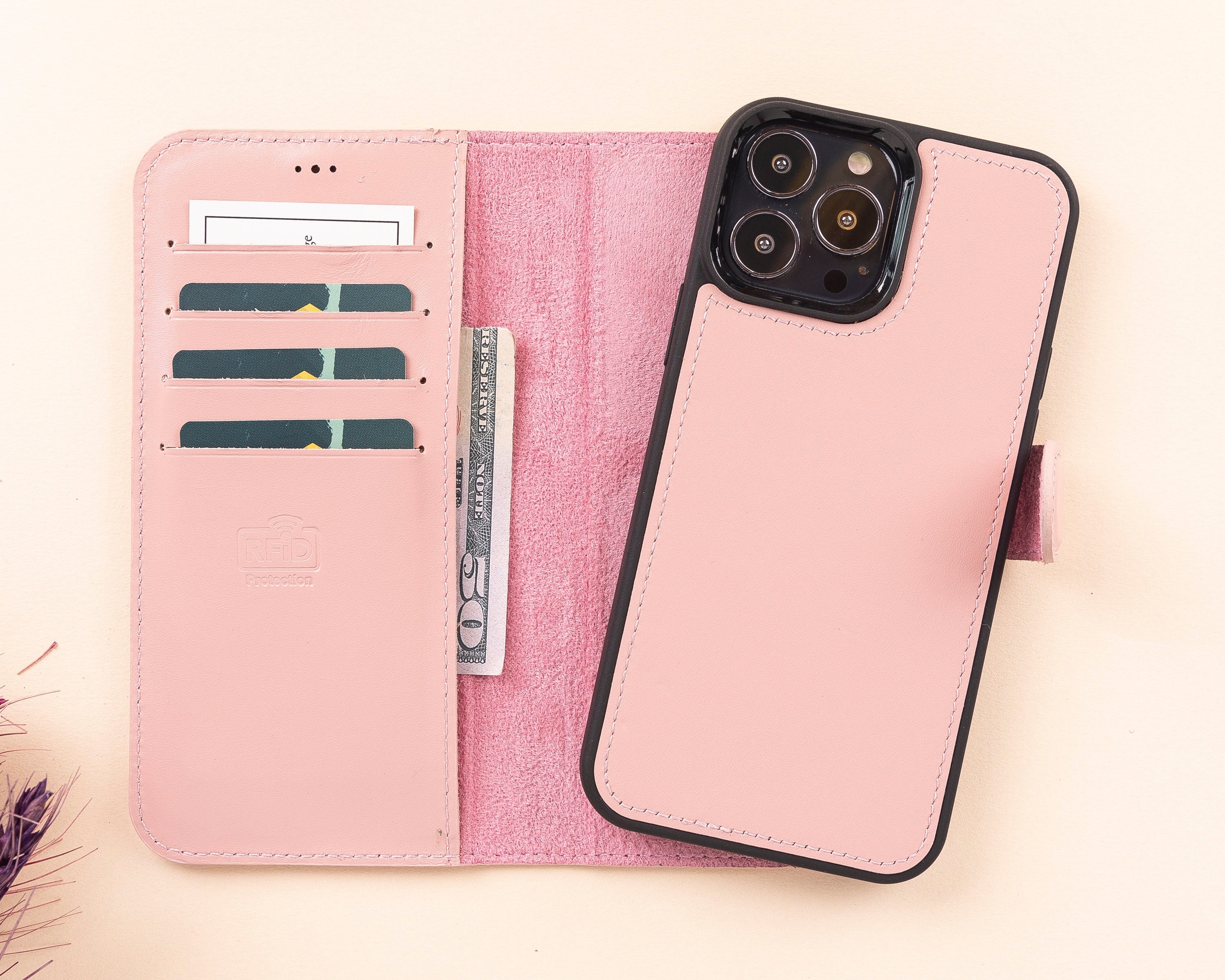 Custodia Portafoglio In Pelle Per IPhone 13 Pro Max, 2-in-1 Rimovibile Magnetica, Con Supporto E 8 Slot Carte, Marrone