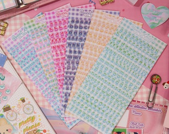 Mini Gradient Sweet Letters Sticker Sheet | Alphabet Stickers, Bullet Journal, Cute Stickers, Deco Stickers, Journaling, Bujo, Scrapbooking