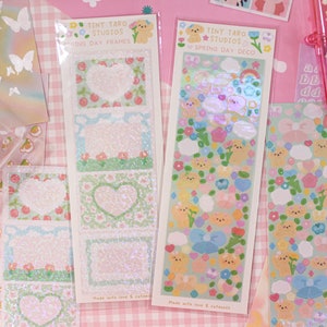 FrühlingStag Deko & Rahmen Sticker Sheet | Bullet Journal, Süße Sticker, Polco Sticker, Deco Sticker, Planer Sticker, Journaling