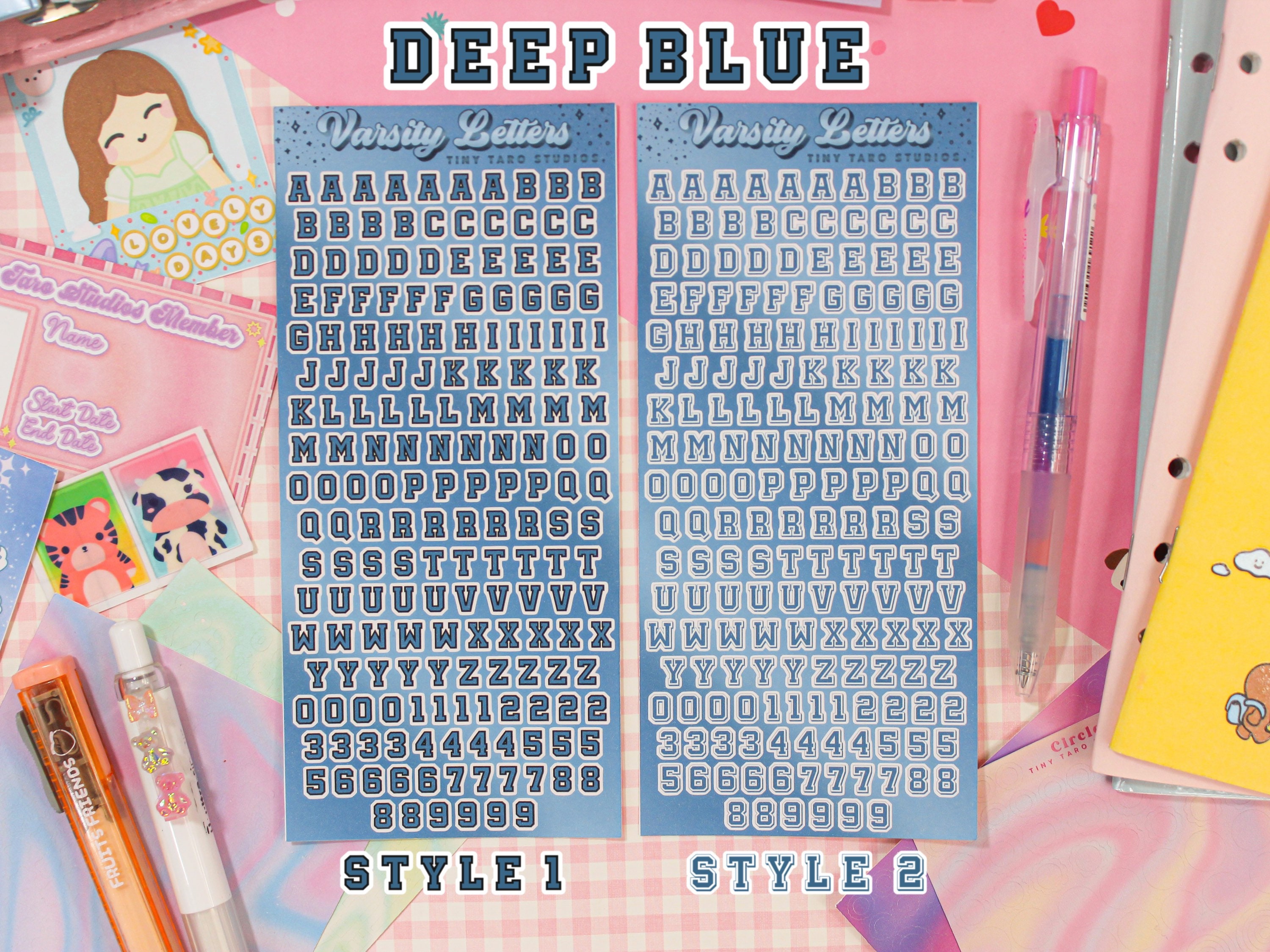 Sticker Letters Varsity Mini Monochrome Varsity Letters Sticker Sheet | Alphabet Stickers ...