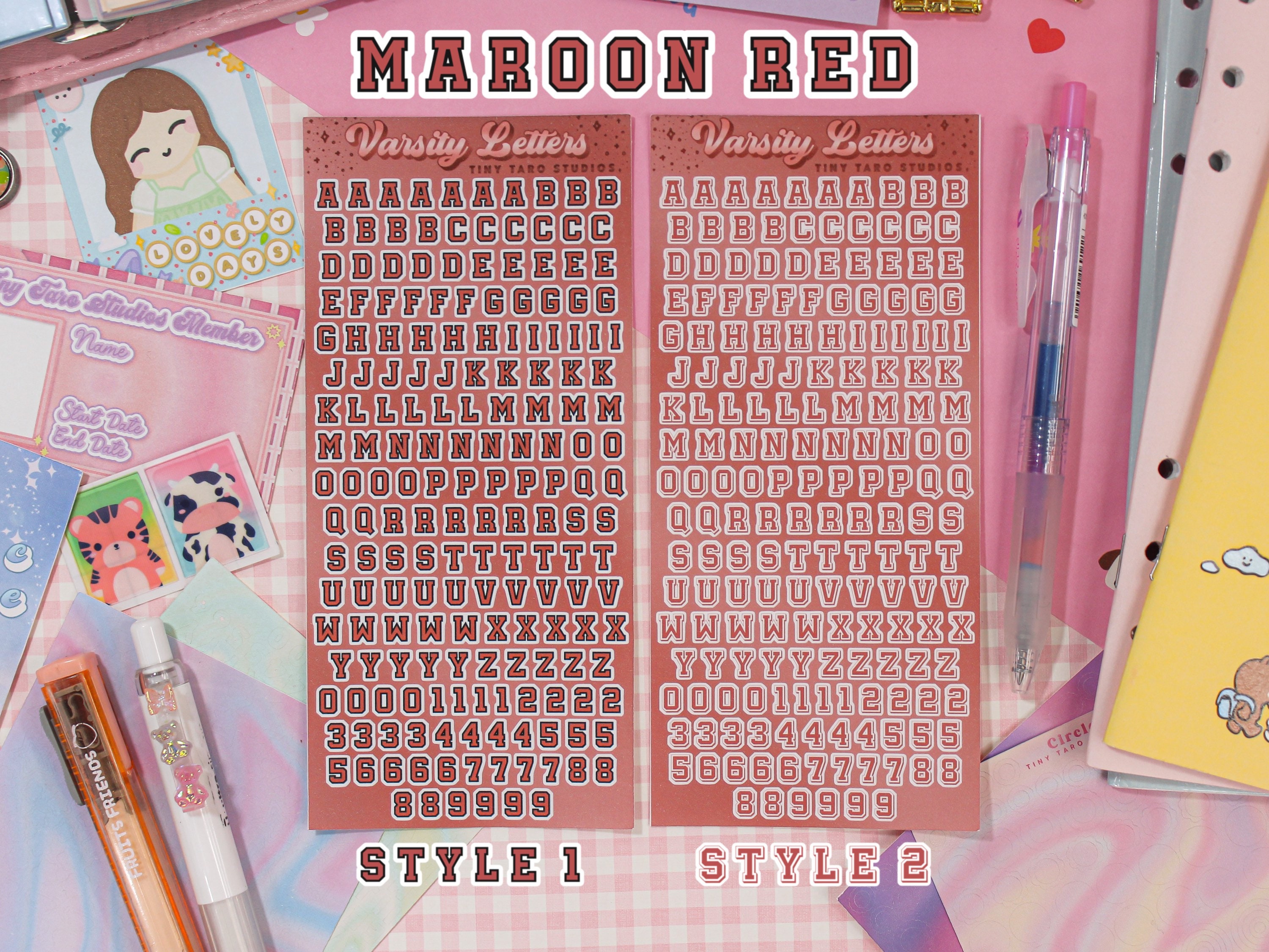 Sticker Letters Varsity Mini Monochrome Varsity Letters Sticker Sheet | Alphabet Stickers ...