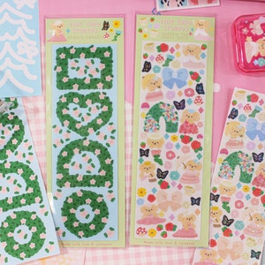 Garden Tea Party Frame & Deco Sticker Sheet | Bullet Journal, Cute Stickers, Polco Stickers, Deco Stickers, Planner Stickers, Journaling