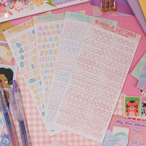 Feuille d'autocollants mini-bulles | Stickers Alphabet, Bullet Journal, Stickers Mignons, Stickers Déco, Tenir Un Journal, Scrapbooking, Bujo