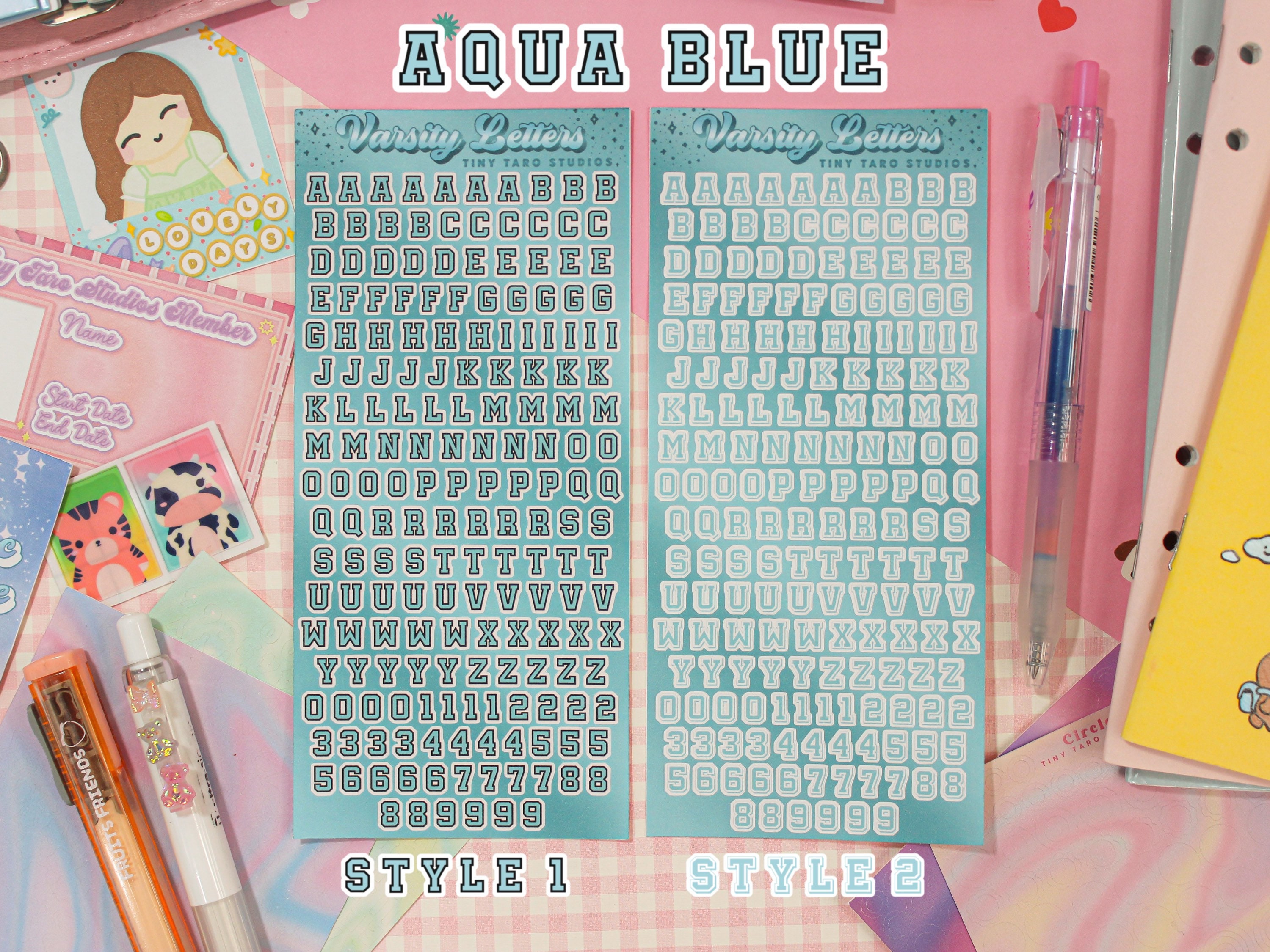 Sticker Letters Varsity Mini Monochrome Varsity Letters Sticker Sheet | Alphabet Stickers ...
