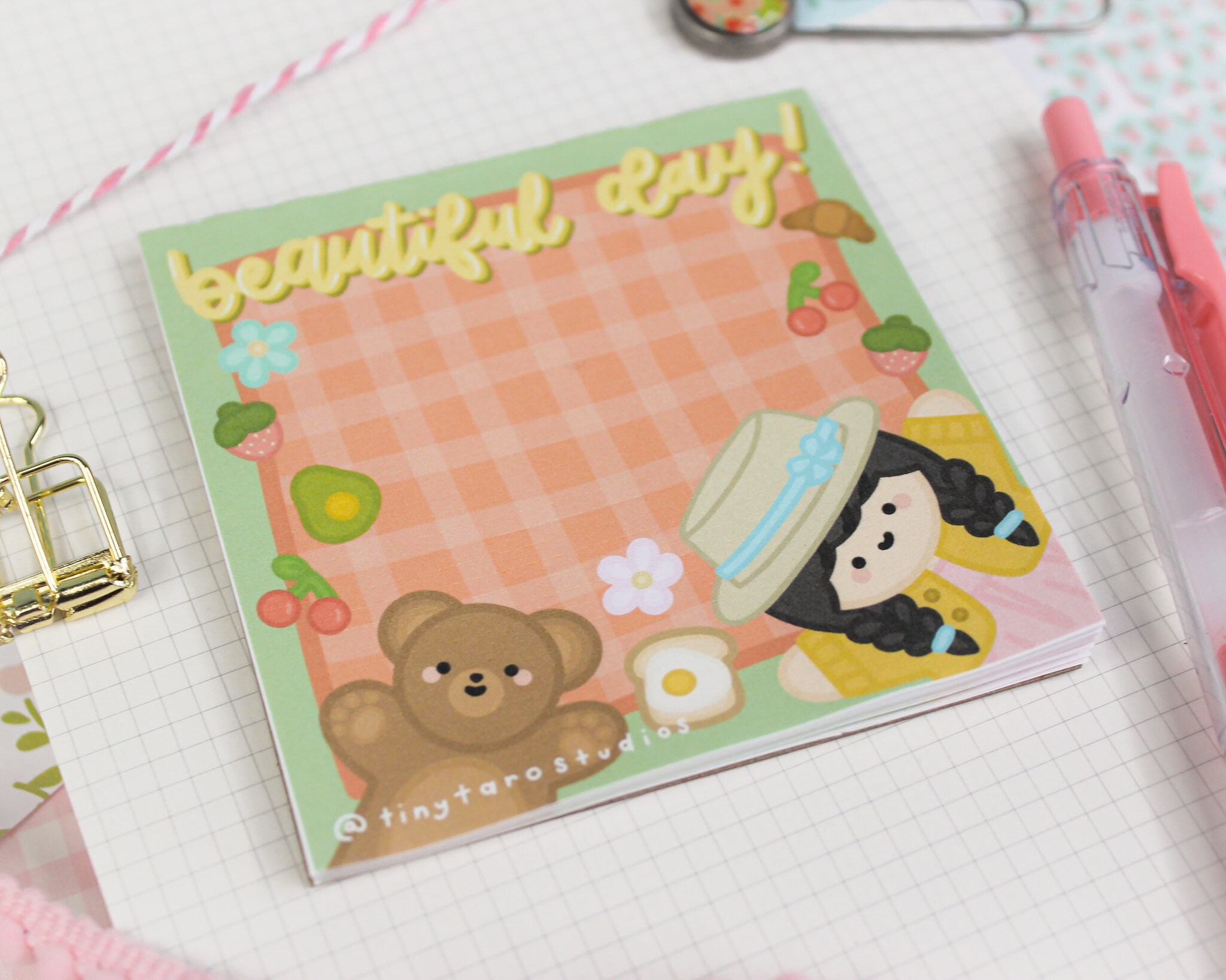 Picnic Bear Memo Pad Bullet Journal Journaling Etsy