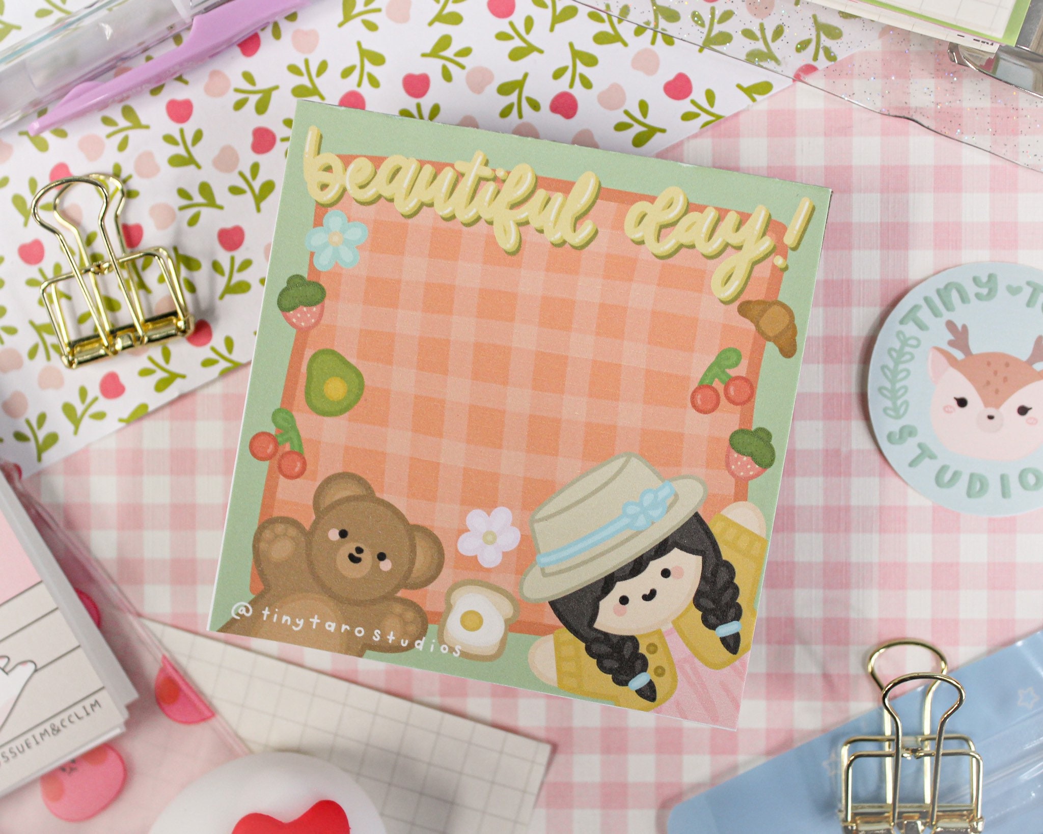 Picnic Bear Memo Pad Bullet Journal Journaling Etsy