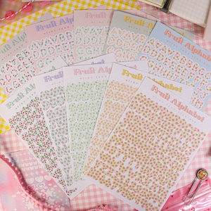 Lettere di frutta / Adesivi alfabeto, Bullet Journal, Adesivi carini, Adesivi decorativi, Journaling, Scrapbooking, Bujo, Adesivi con lettere