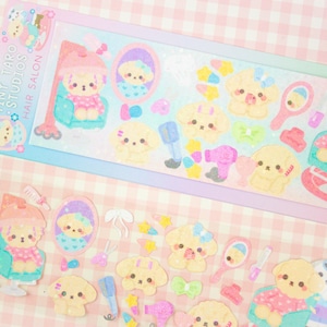 Pegatinas de personajes de peluquería / Pegatinas decorativas de Kpop, pegatinas de planificador, polco, álbum de recortes, papelería coreana, diario, pegatina linda