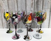 Hand Painted Wine Glass