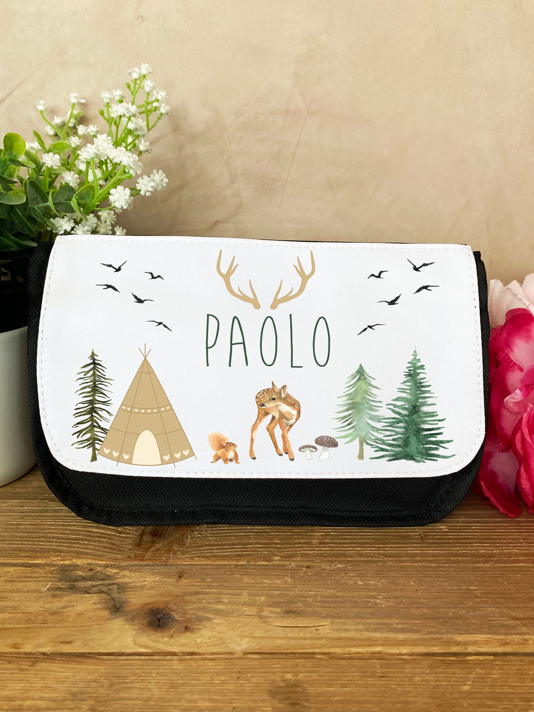 Trousse École Personnalisée/Pochette Crayons Écolier Prénom/Pêche Au Lac